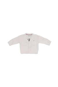 Tommy Hilfiger Junior Intarsia Back Logo Mixed Knit Cardigan