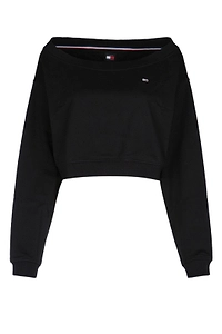 Tommy Jeans Off-Shoulder Cropped Sweatshirt