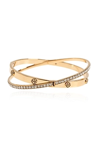 Tory Burch Embellished Logo Cuff Bracelet