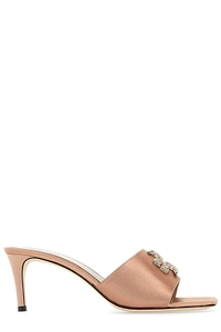 Tory Burch Logo Plaque Heeled Sandals