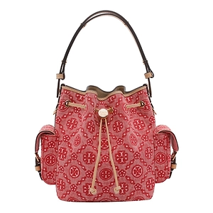 Tory Burch T Monogram Denim Bucket Bag