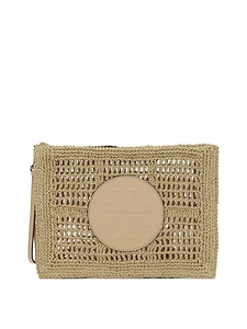 Tory Burch Woven Logo Wristlet Bag