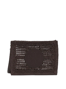 Tory Burch Woven Logo Wristlet Bag