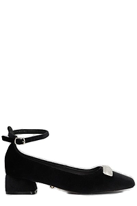 Twenty Four Haitch Feyra Velvet Ballet Flats