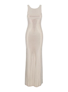 Twentyfourhaitch Helios Rhinestoned Knitted Dress