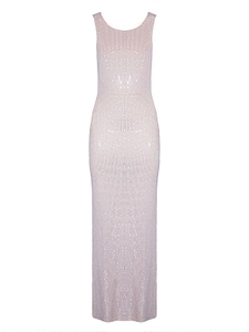 Twentyfourhaitch Rhinestone Tulle Long Dress