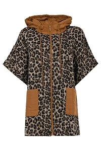 Twinset	Animal Printed Hooded Poncho