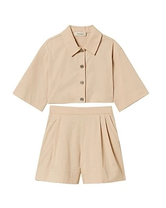 Twinset Bijoux Cropped Shirt Short Suit