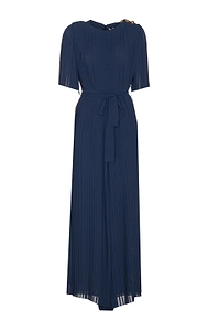 Twinset Pleated Crepe Georgette Jumpsuit