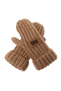 Ugg Kids Logo Patch Chunky Knit Mittens