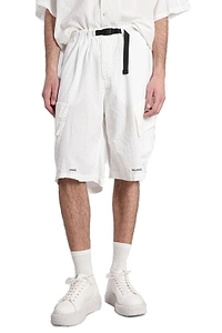 Undercover Logo Printed Belted Cargo Shorts