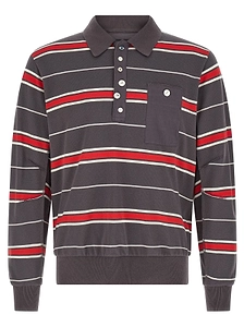 Undercover Striped Long-Sleeve Polo Shirt