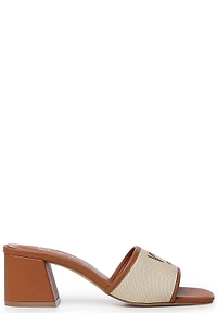 V73 Logo Block Heel Mules