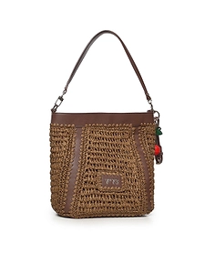 V73 Woven Bucket Shoulder Bag