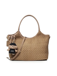 V73 Woven Charm Tote Bag