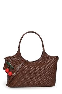 V73 Woven Charm Shoulder Bag