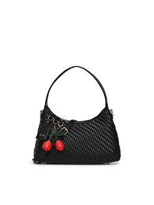 V73 Woven Cherry Charm Shoulder Bag