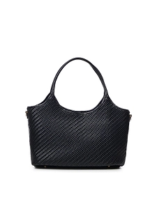 V73 Woven Effect Charm Tote Bag