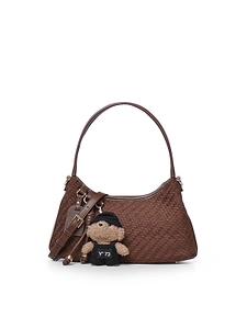 V73 Woven Teddy Charm Shoulder Bag