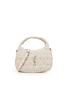 V73 Woven Top Handle Shoulder Bag
