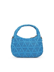 V73 Woven Top Handle Shoulder Bag