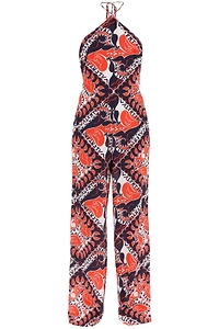 Valentino Archive Manifesto Bandana Printed Wide Leg Jumpsuit