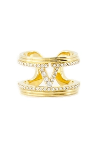 Valentino Embellished Ovalette Ring