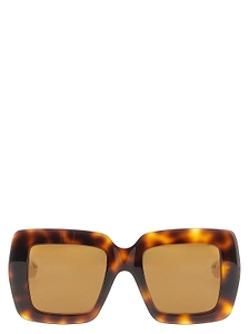Valentino Vlogo Oversized Rectangular Sunglasses