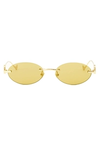 Valentino Geometric Metal Rimless Sunglasses