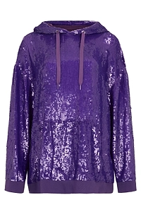 Valentino Sequin Embellished Drawstring Hoodie