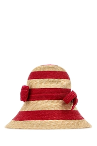 Valentino	Vlogo Signature Striped Bow Detailed Hat