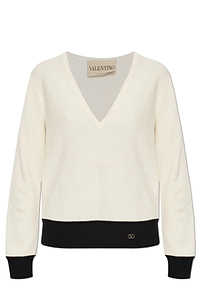 Valentino Vlogo Signature V-Neck Jumper