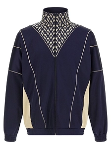 Valentino Zipper And Inlaid Toute La V Print Sweatshirt