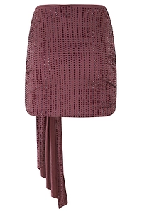 Venuja Crystal Draped Mini Skirt