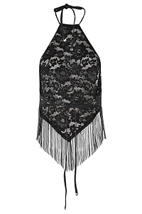 Venuja Lace Fringe Bandana Top