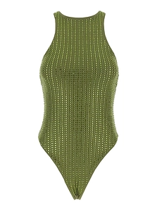 Venuja High Cut Rhinestone Beachwear