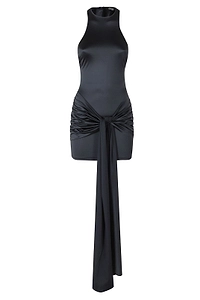 Venuja Ruched Tie-Front Mini Dress