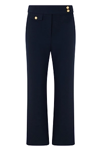 Veronica Beard Button-Detail Wide-Leg Pants