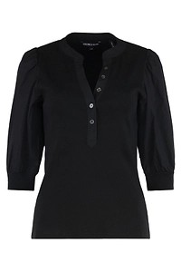 Veronica Beard Coralee Puff-Sleeved Top