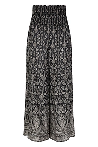 Veronica Beard Callaway Smocked Wide-Leg Pants