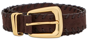 Veronica Beard Contrast Trim Leather Belt