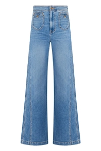 Veronica Beard High-Rise Wide-Leg Jeans