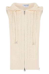 Veronica Beard Hooded Sleeveless Zip Cardigan