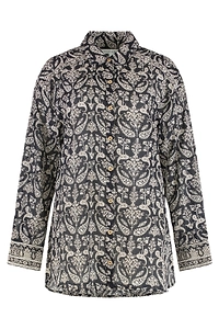 Veronica Beard Lloyd Paisley Button-Up Top
