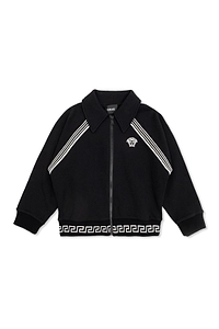 Versace Kids Logo Embroidered Zip-Up Jacket