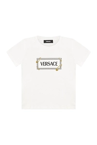 Versace Kids Safety Pin Logo Printed T-Shirt