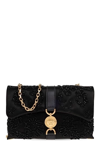 Versace Kleio Embroidered Satin Mini Crossbody Bag