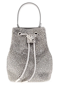 Versace La Medusa Embellished Satin Mini Bucket Bag