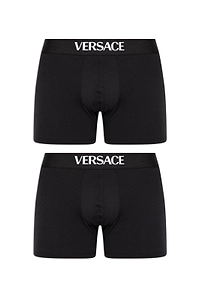 Versace Logo-Jacquard Two-Pack Long Trunks