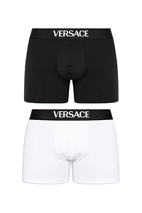 Versace Logo-Jacquard Two-Pack Long Trunks